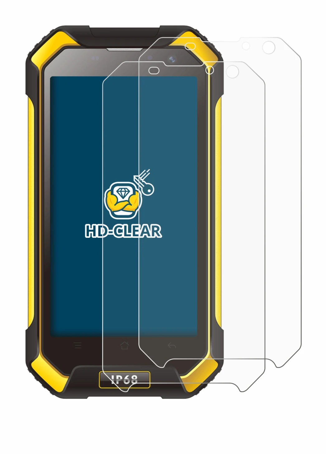 Image de l'appareil Blackview BV6000 avec une grande variété de protections d'écran.