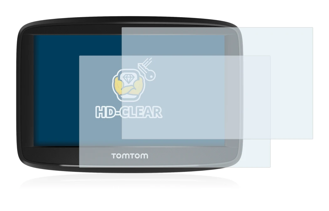 Image de l'appareil TomTom Start 52 avec une grande variété de protections d'écran.