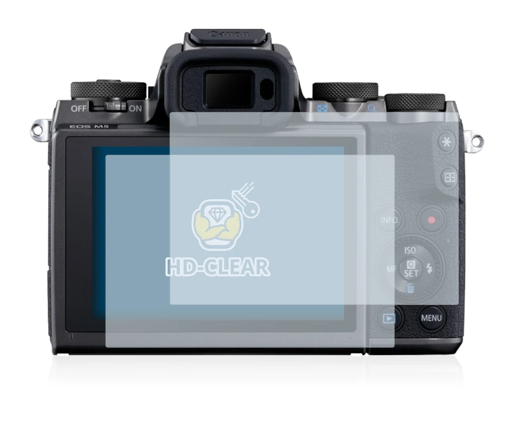 Image de l'appareil Canon EOS M5 avec une grande variété de protections d'écran.