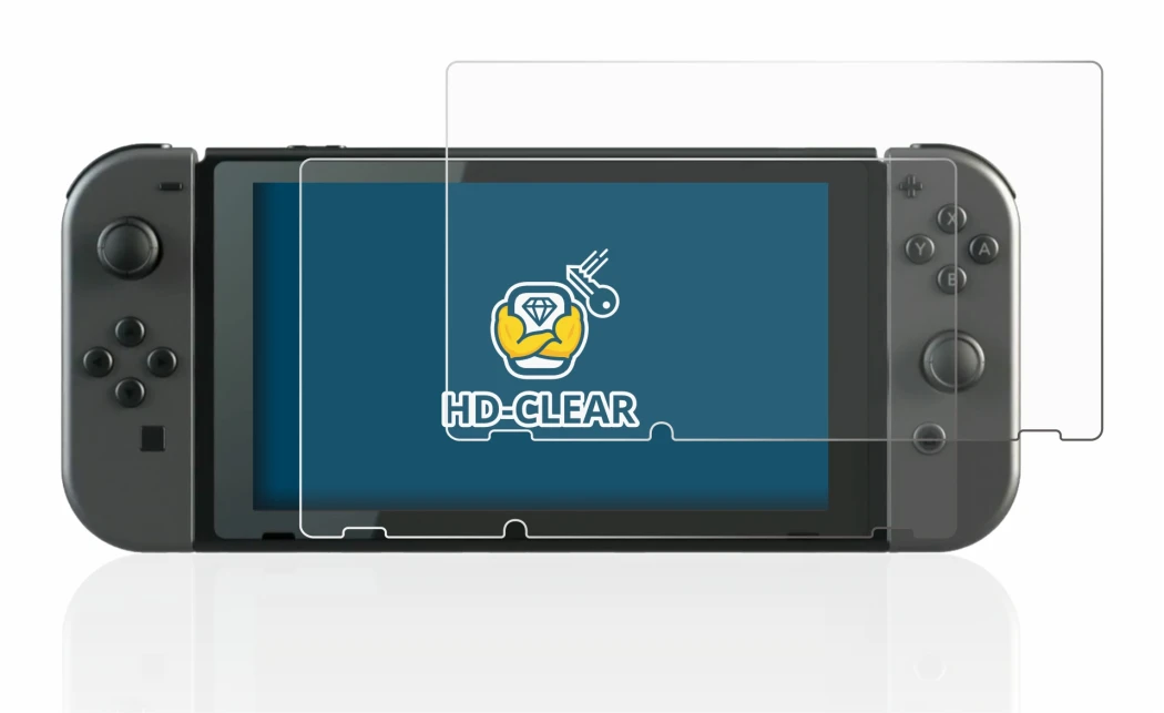 Image de l'appareil Nintendo Switch avec une grande variété de protections d'écran.