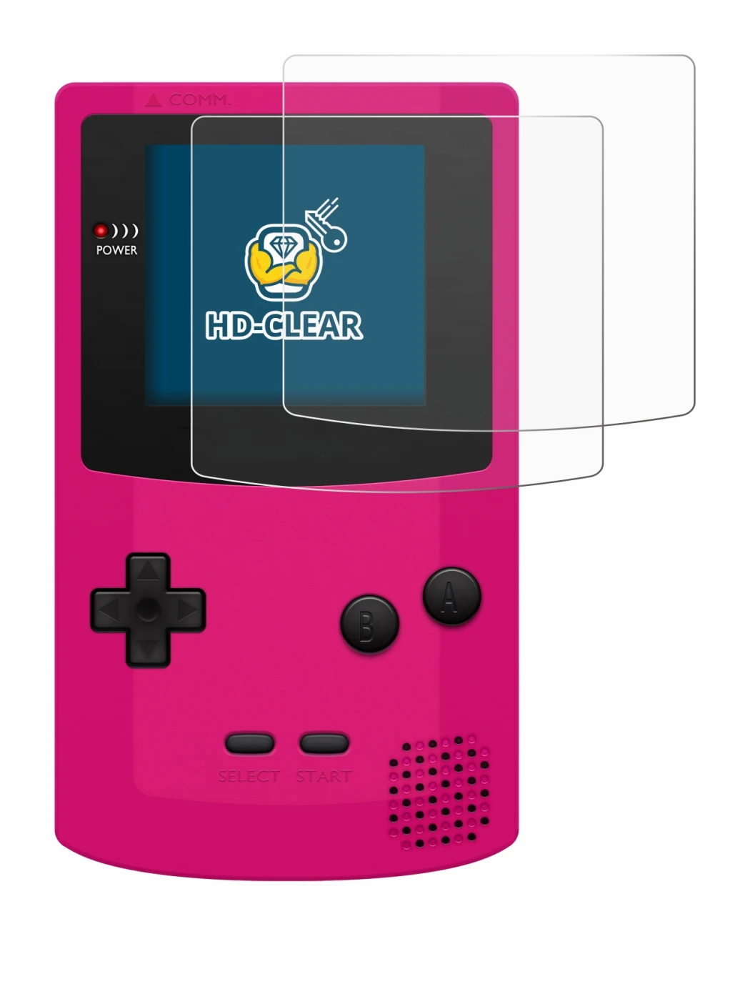Image de l'appareil Nintendo Gameboy Color avec une grande variété de protections d'écran.