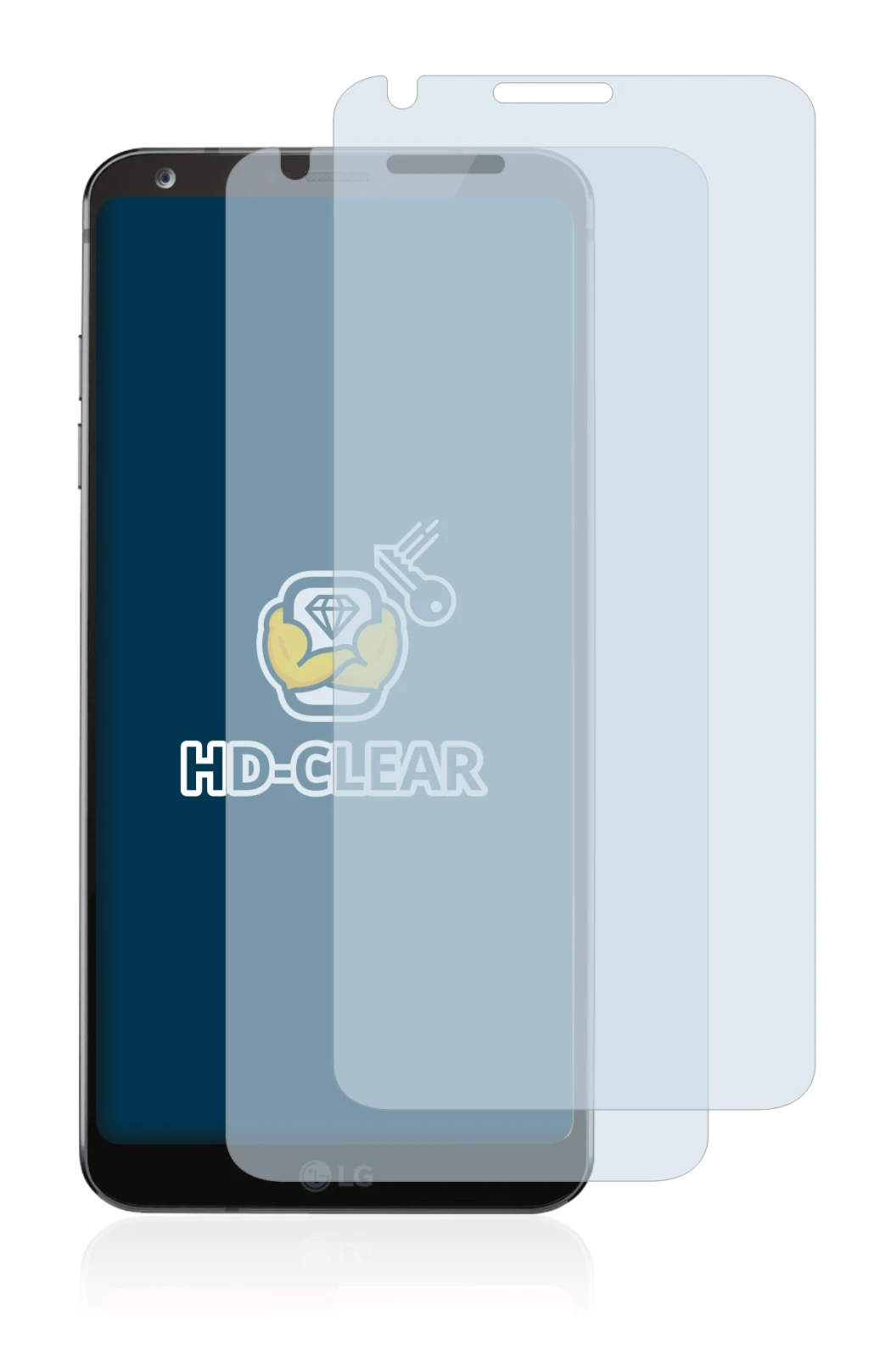 Image de l'appareil LG G6 avec une grande variété de protections d'écran.