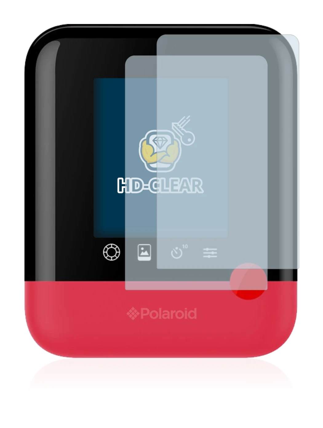 Image de l'appareil Polaroid Pop avec une grande variété de protections d'écran.