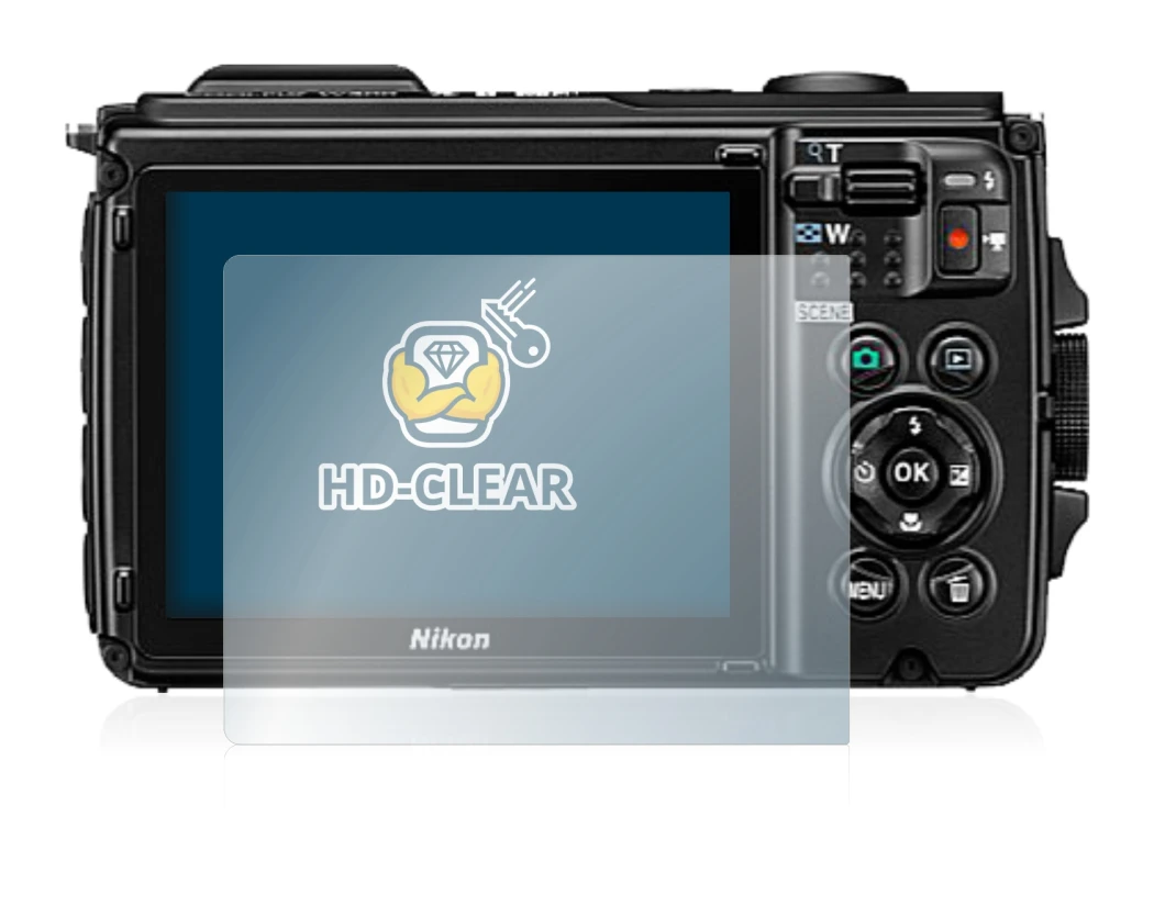 Image de l'appareil Nikon Coolpix W300 avec une grande variété de protections d'écran.