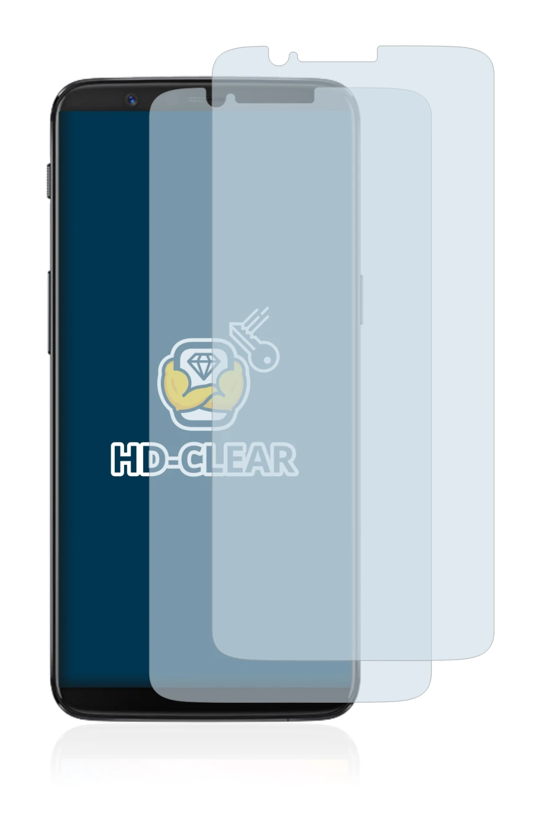 Image de l'appareil OnePlus 5T avec une grande variété de protections d'écran.