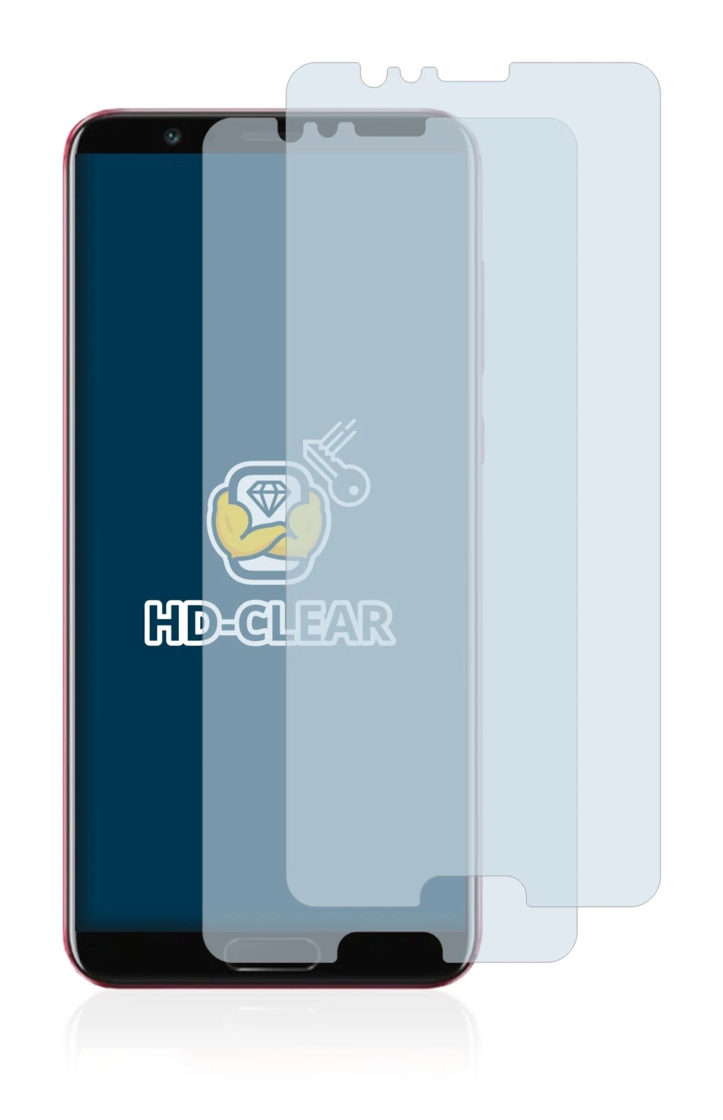 Image de l'appareil Honor View 10 avec une grande variété de protections d'écran.