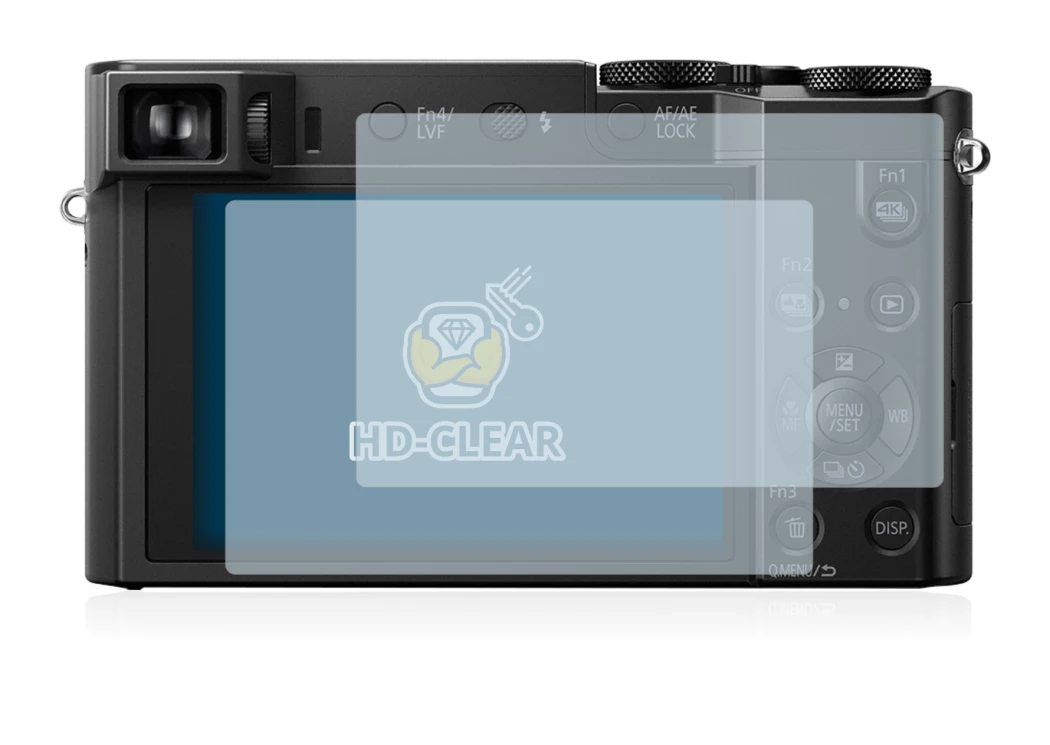 Image de l'appareil Panasonic Lumix DMC-TZ100 avec une grande variété de protections d'écran.