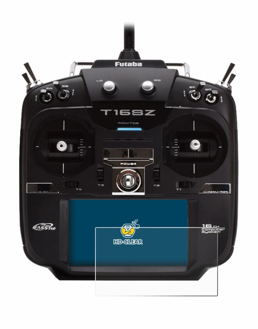 Image de l'appareil Robbe Futaba T16SZ avec une grande variété de protections d'écran.