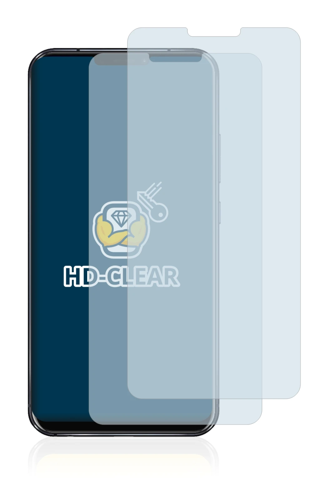 Image de l'appareil ASUS ZenFone 5z ZS620KL avec une grande variété de protections d'écran.