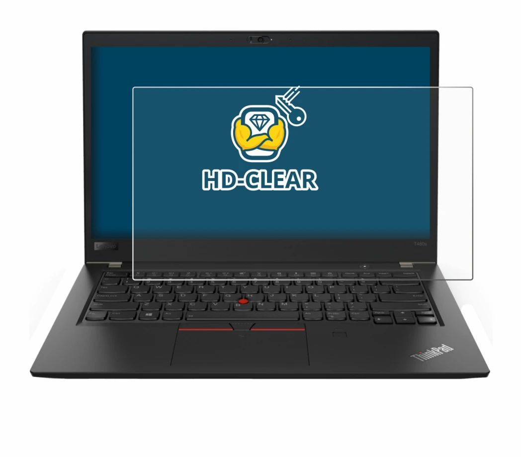 Image de l'appareil Lenovo ThinkPad T480s avec une grande variété de protections d'écran.