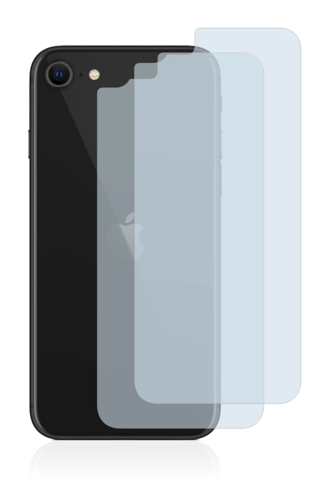 Image de l'appareil Apple iPhone SE 2 2020 (Le dos) avec une grande variété de protections d'écran.