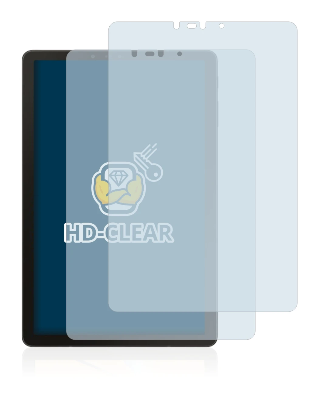 Image de l'appareil Samsung Galaxy Tab S4 10.5 avec une grande variété de protections d'écran.