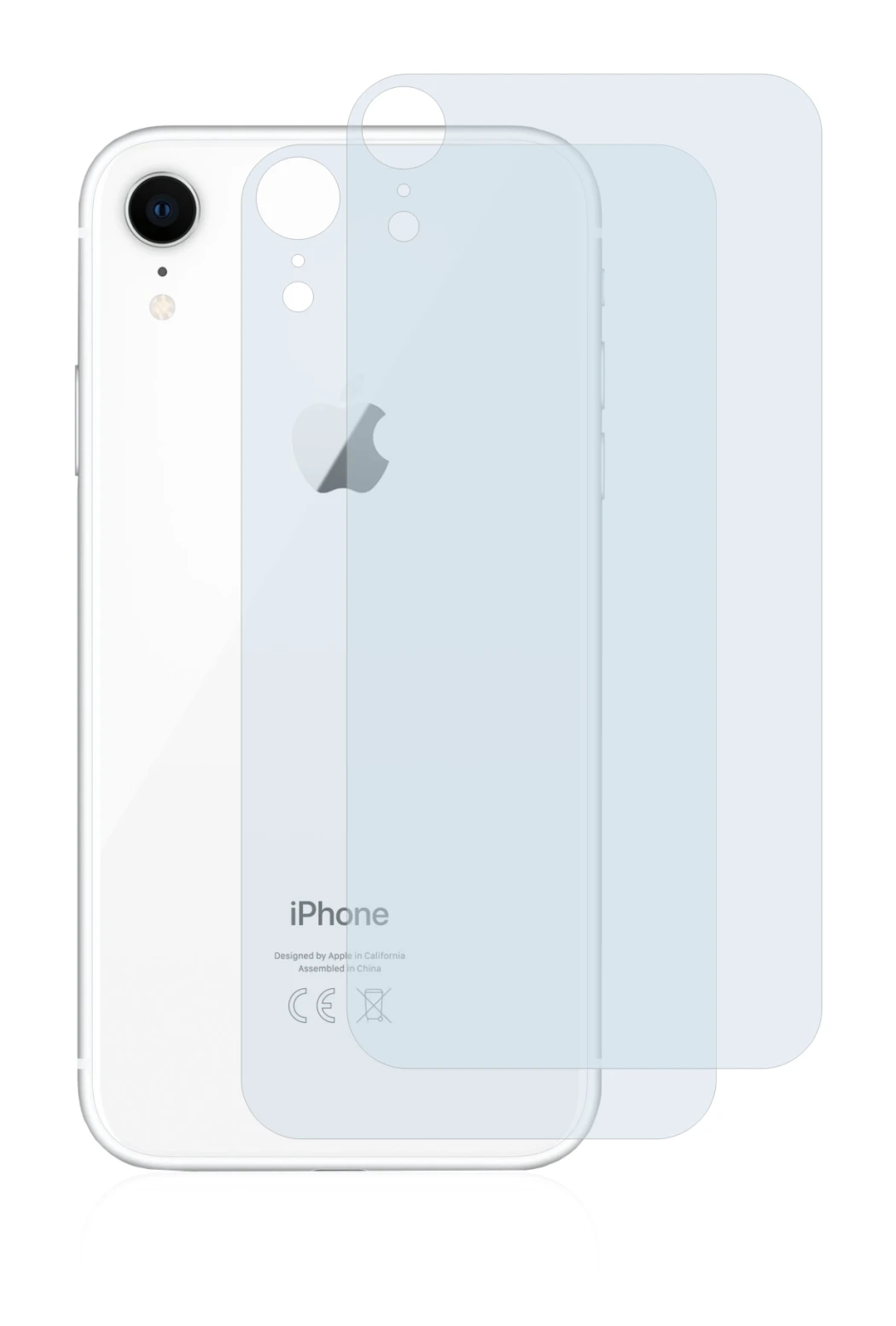 Image de l'appareil Apple iPhone XR (Le dos) avec une grande variété de protections d'écran.