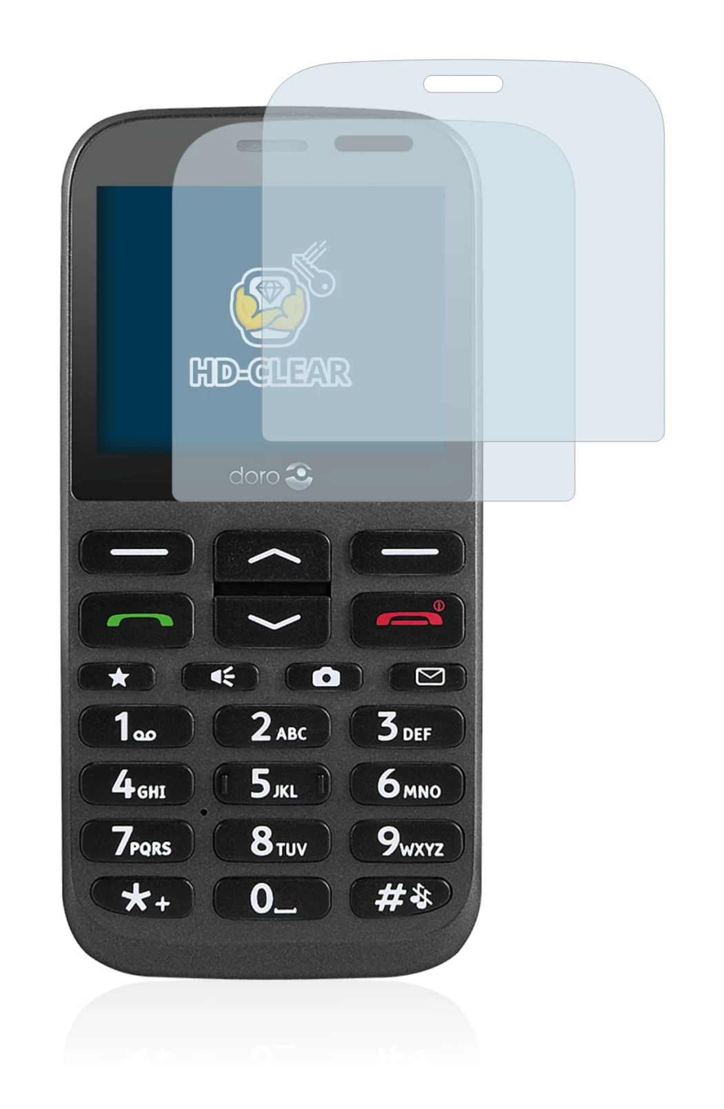 Image de l'appareil Doro 1370 avec une grande variété de protections d'écran.