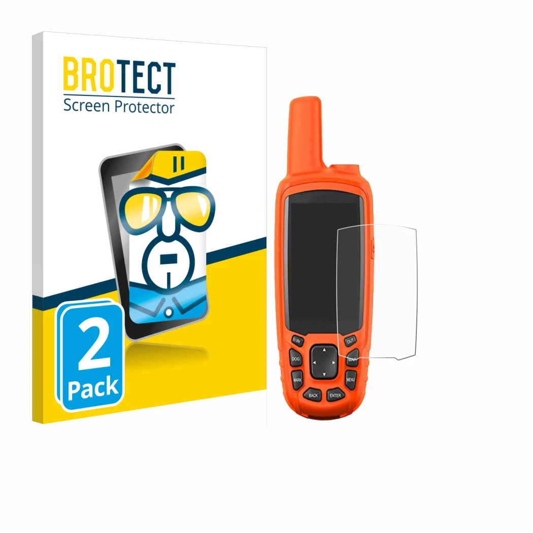 Face avant d’un emballage produit avec le logo de la marque BROTECT. À côté, l’appareil Garmin Astro 430 est représenté avec l