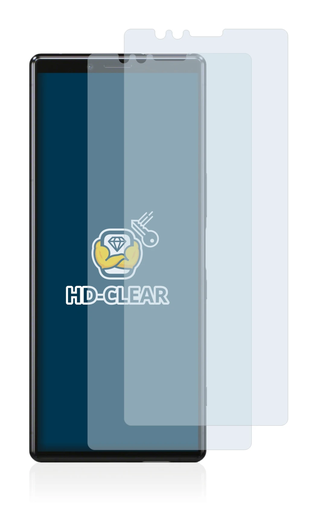 Image de l'appareil Sony Xperia 1 avec une grande variété de protections d'écran.