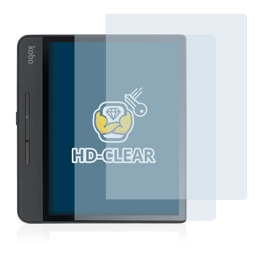 Image de l'appareil Kobo Forma avec une grande variété de protections d'écran.