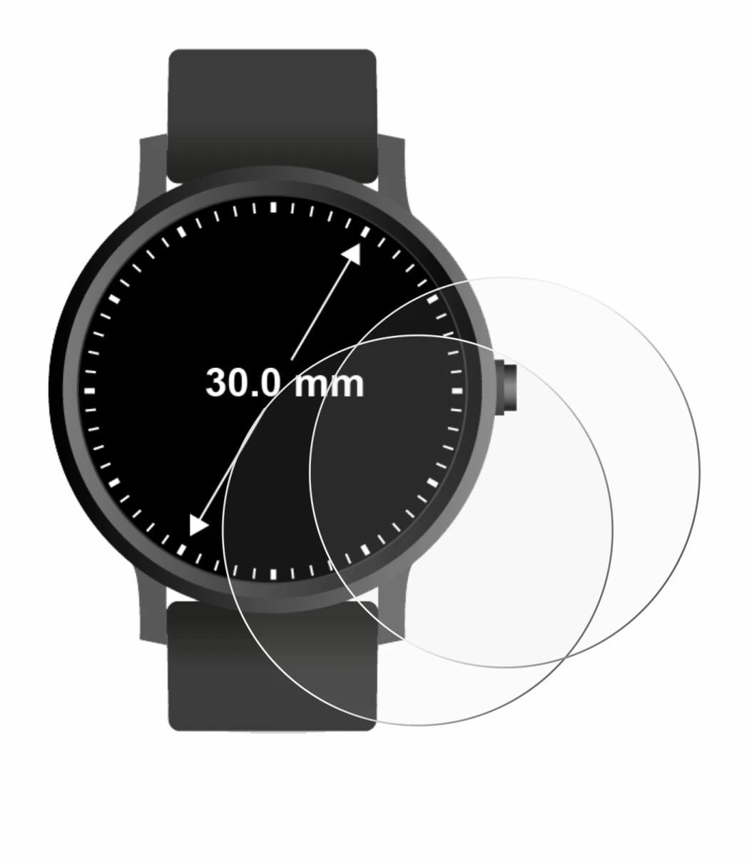 Image de l'appareil Circulaire Displays (ø: 30 mm) avec une grande variété de protections d'écran.