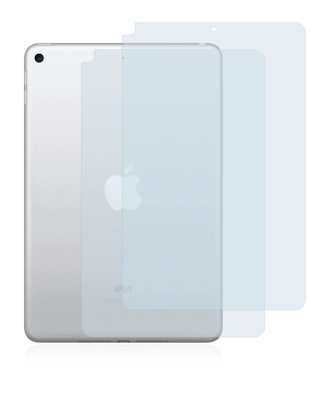 Image de l'appareil Apple iPad Mini 5 2019 (Arrière, 5ème Gen.) avec une grande variété de protections d'écran.