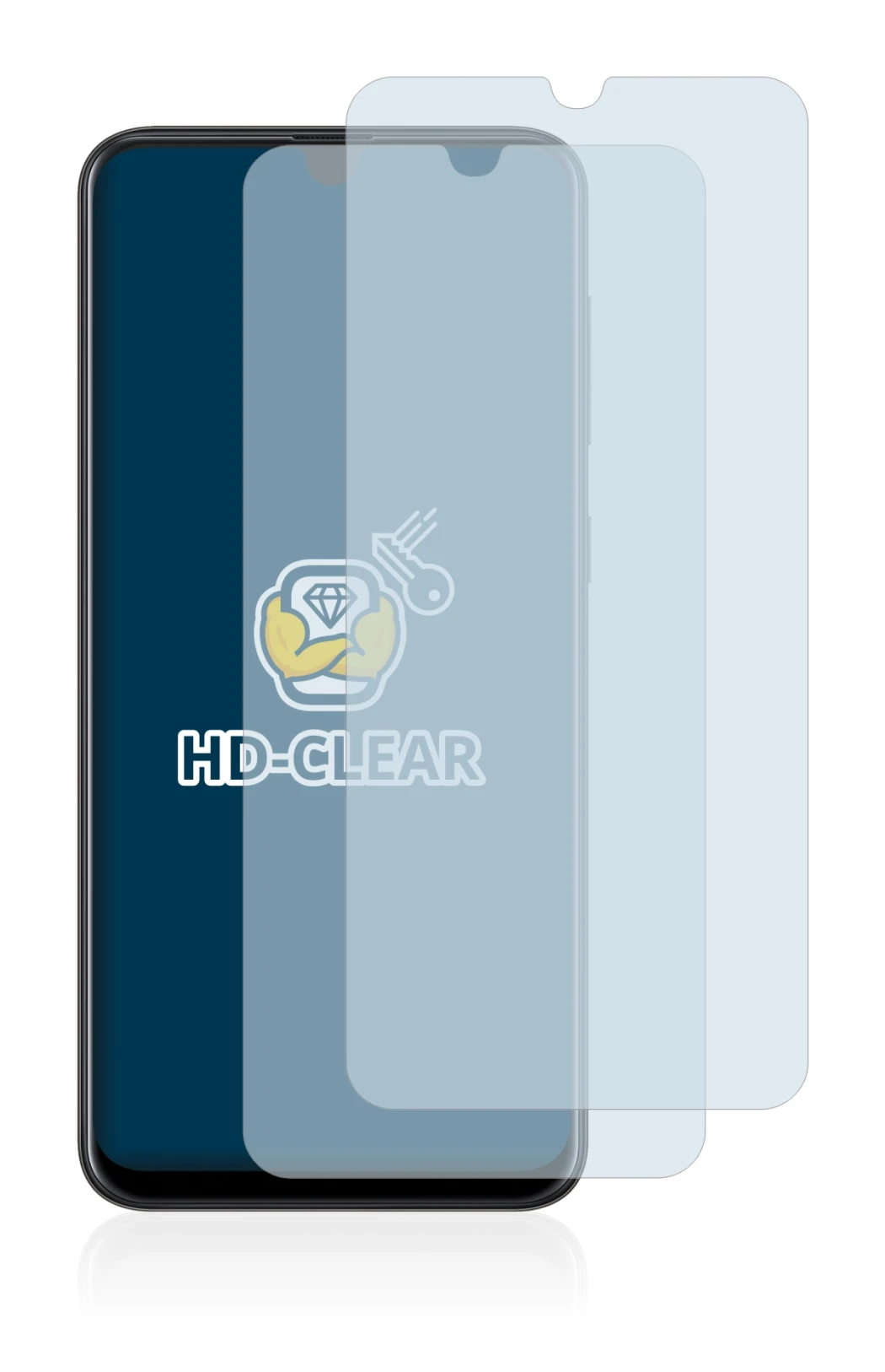 Image de l'appareil Samsung Galaxy A20 avec une grande variété de protections d'écran.