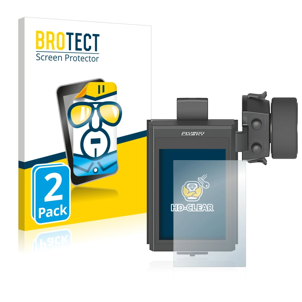 Face avant d’un emballage produit avec le logo de la marque BROTECT. À côté, l’appareil FlySky FS-NB4 est représenté avec la p