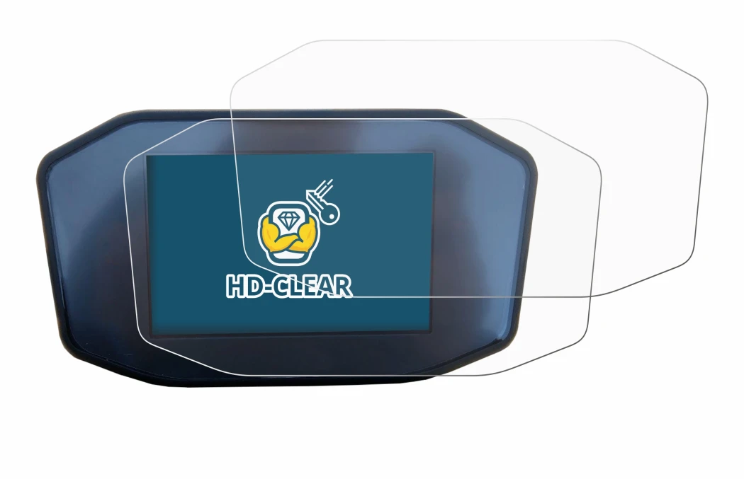 Image de l'appareil KTM 1290 Super Duke R avec une grande variété de protections d'écran.