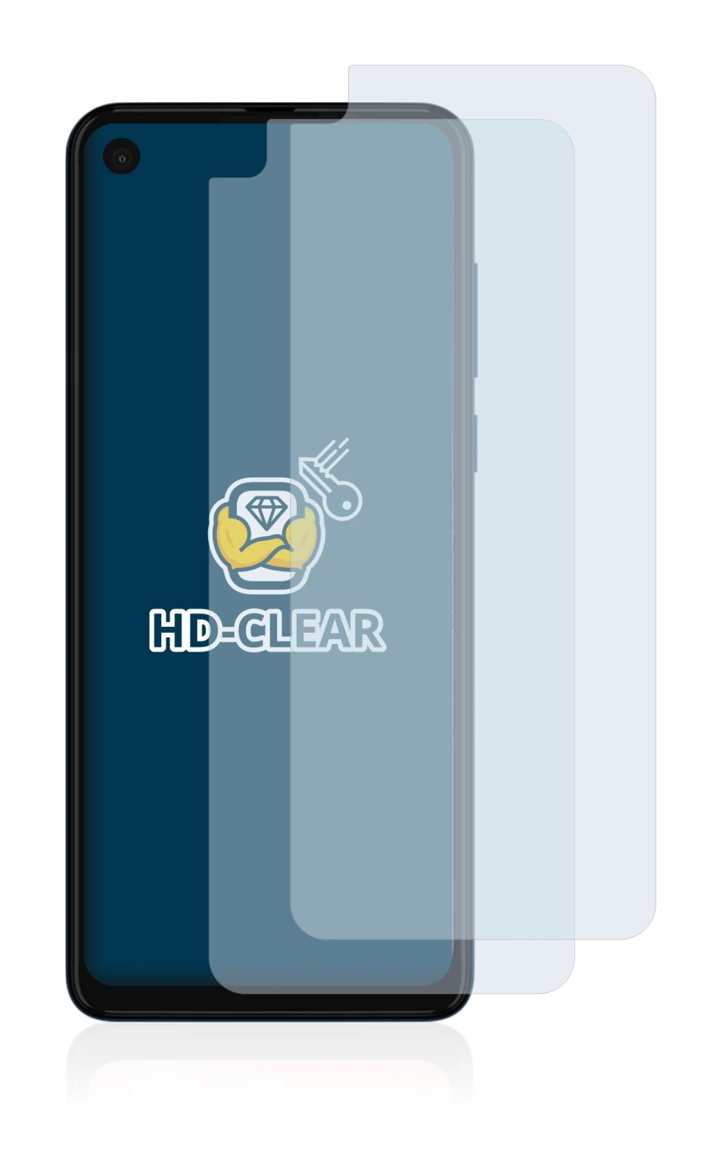 Image de l'appareil Motorola One Vision avec une grande variété de protections d'écran.