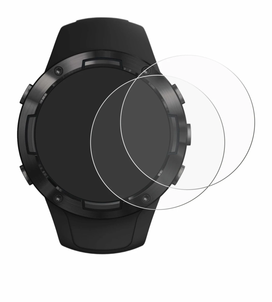 Image de l'appareil Suunto 5 avec une grande variété de protections d'écran.