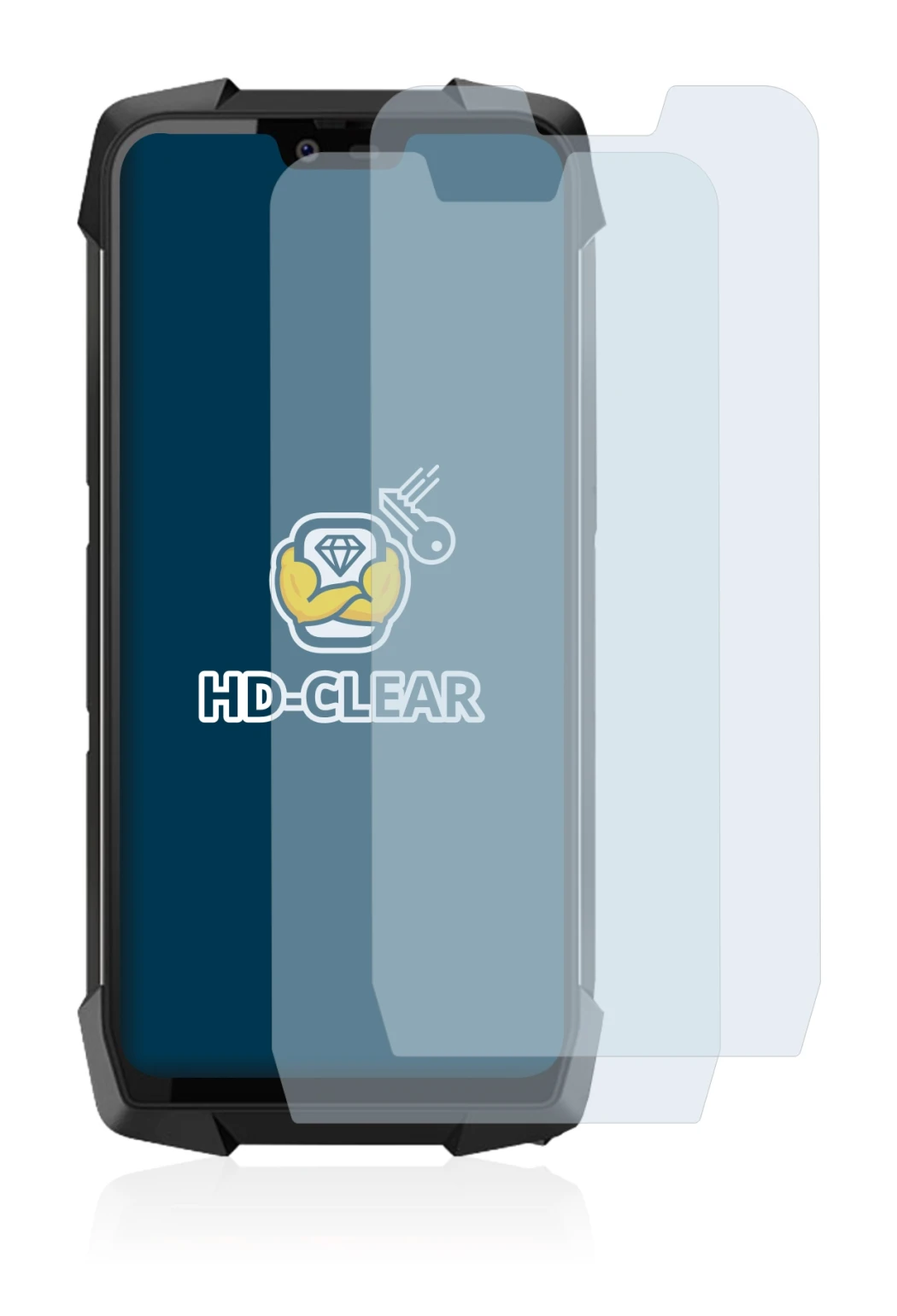 Image de l'appareil Blackview BV9700 Pro avec une grande variété de protections d'écran.