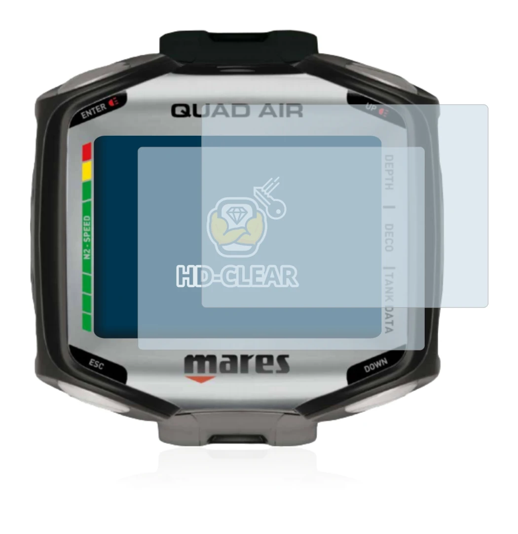 Image de l'appareil Mares Quad Air avec une grande variété de protections d'écran.