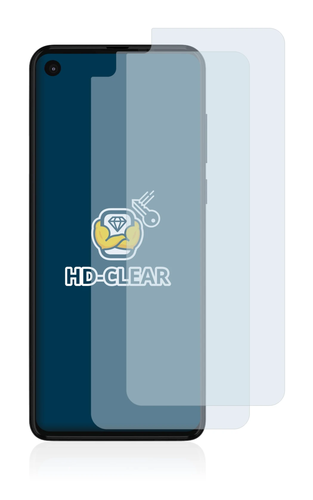 Image de l'appareil Motorola One Action avec une grande variété de protections d'écran.