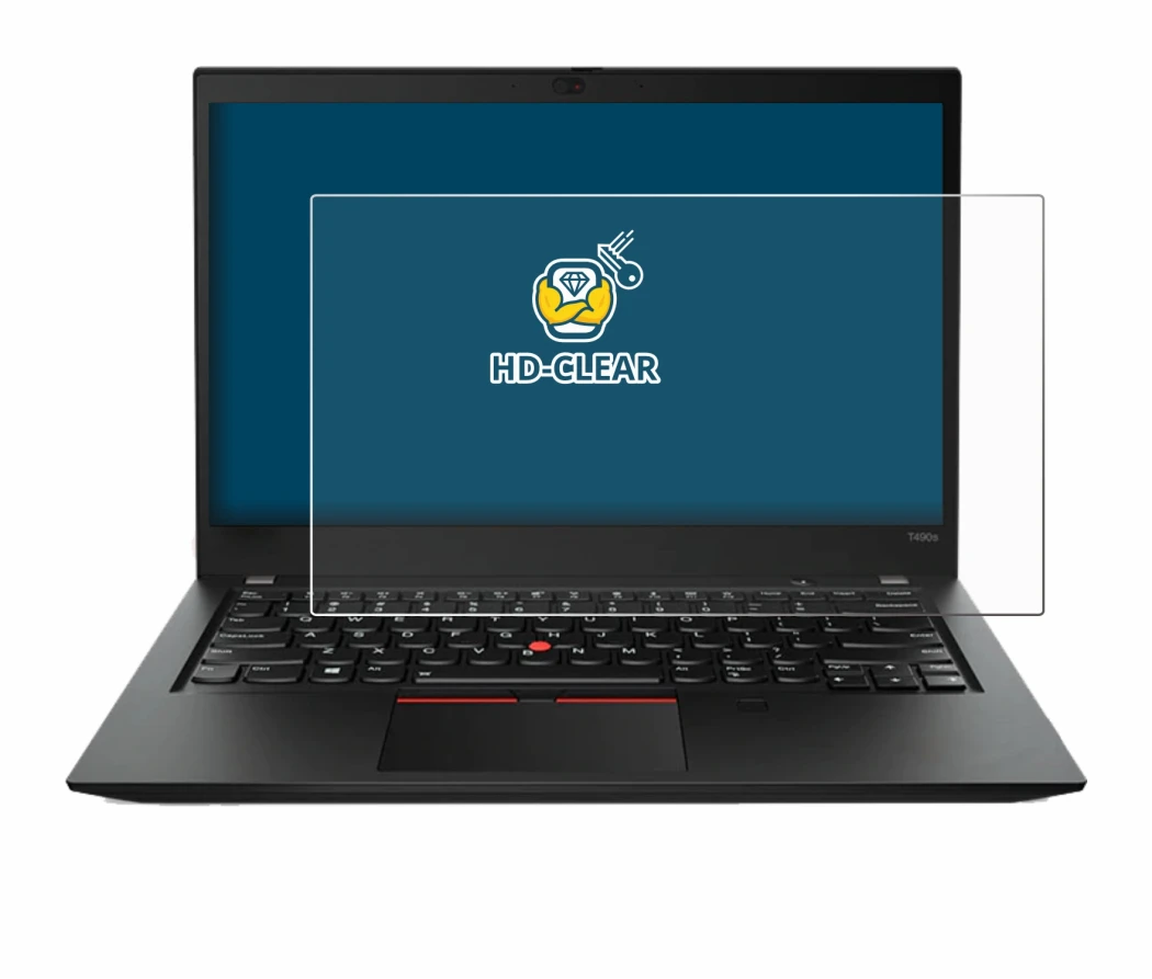 Image de l'appareil Lenovo ThinkPad T490s avec une grande variété de protections d'écran.