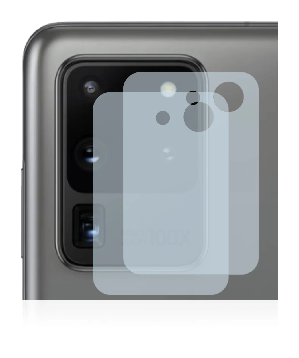 Image de l'appareil Samsung Galaxy S20 Ultra (Caméra UNIQUEMENT) avec une grande variété de protections d'écran.