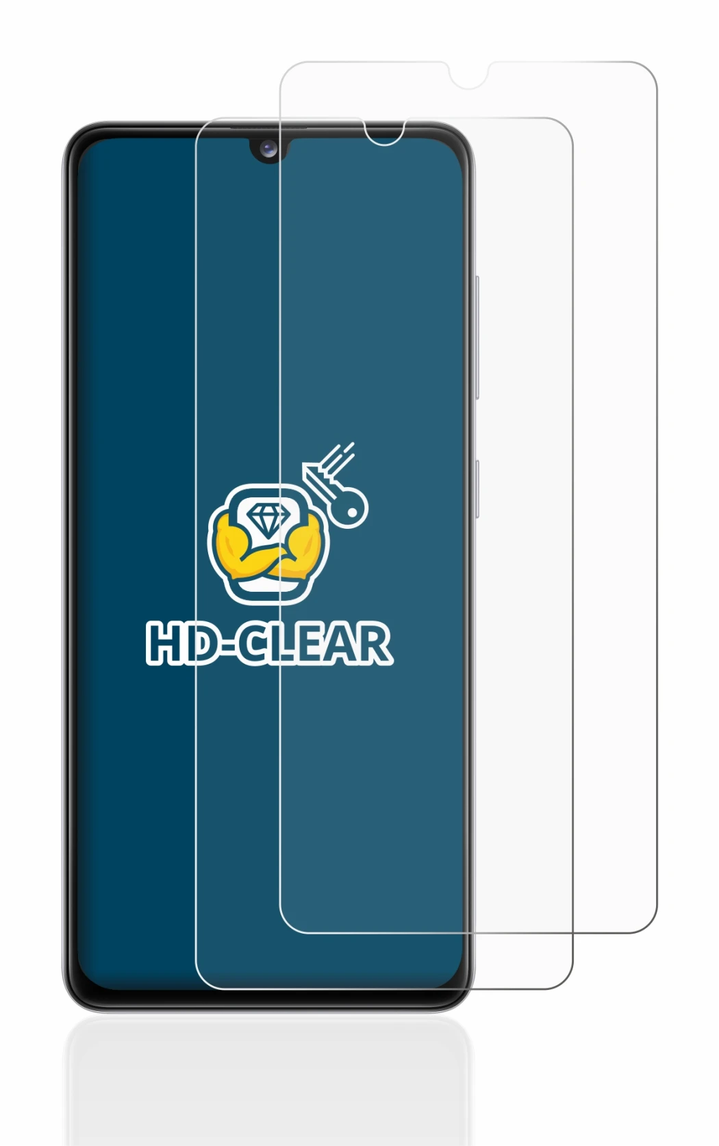 Image de l'appareil Samsung Galaxy A41 avec une grande variété de protections d'écran.