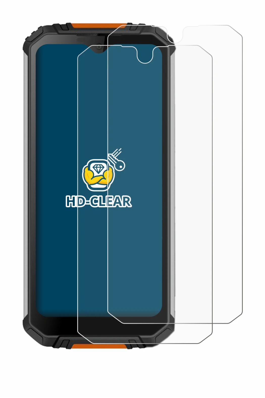 Image de l'appareil Oukitel WP6 avec une grande variété de protections d'écran.