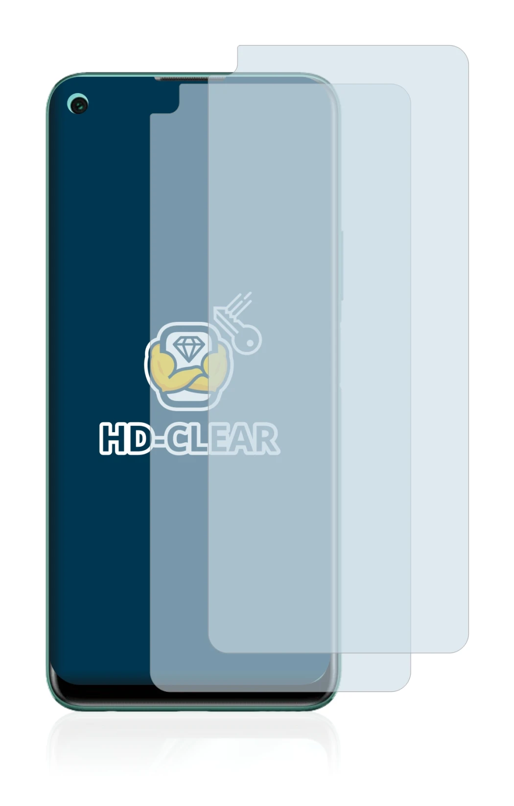 Image de l'appareil Huawei P40 lite 5G avec une grande variété de protections d'écran.