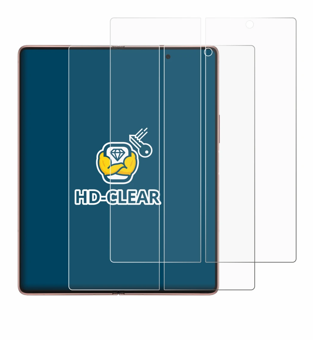 Image de l'appareil Samsung Galaxy Z Fold 2 5G (Affichage interne) avec une grande variété de protections d'écran.