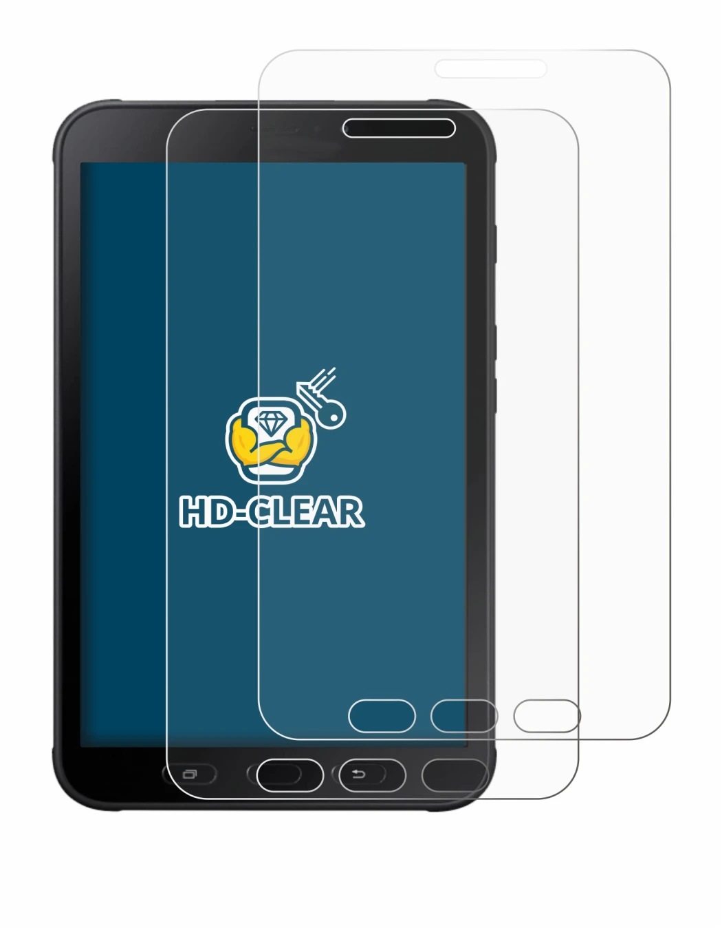 Image de l'appareil Samsung Galaxy Tab Active 2 SM-T395 avec une grande variété de protections d'écran.