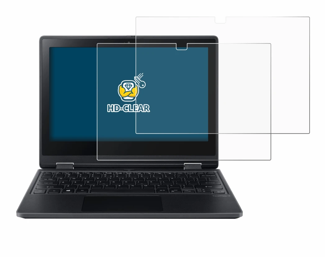 Image de l'appareil Acer TravelMate Spin B3 avec une grande variété de protections d'écran.