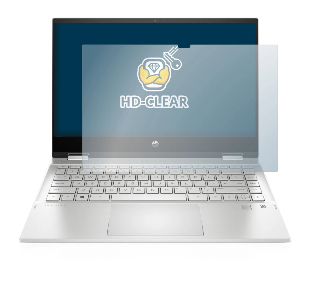 Image de l'appareil HP Pavilion x360 (14-dwX) avec une grande variété de protections d'écran.