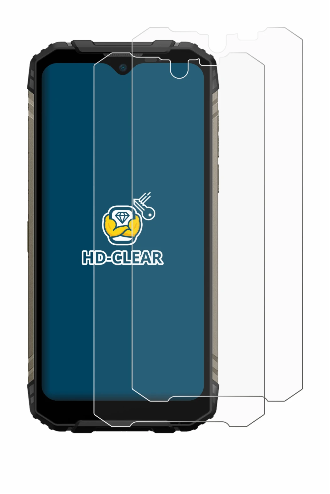 Image de l'appareil Doogee S96 Pro avec une grande variété de protections d'écran.