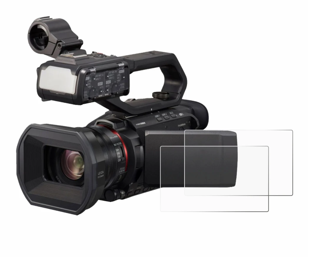 Image de l'appareil Panasonic HC-X2000 avec une grande variété de protections d'écran.