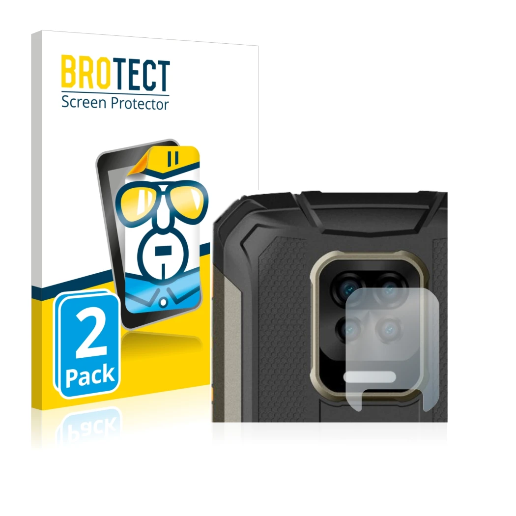 Face avant d’un emballage produit avec le logo de la marque BROTECT. À côté, l’appareil Doogee S59 Pro (Caméra UNIQUEMENT) est