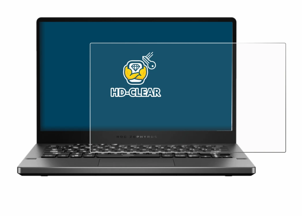 Image de l'appareil ASUS ROG Zephyrus G14 GA401 avec une grande variété de protections d'écran.