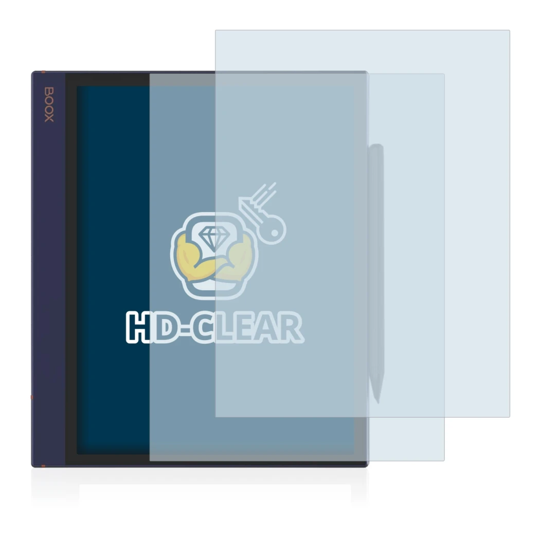 Image de l'appareil Boox Note Air avec une grande variété de protections d'écran.