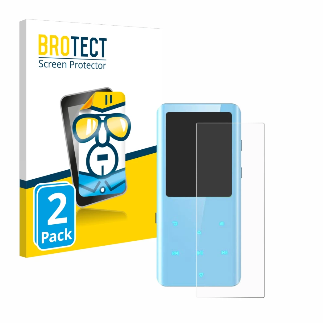 Face avant d’un emballage produit avec le logo de la marque BROTECT. À côté, l’appareil AGPtek A19X est représenté avec la pro