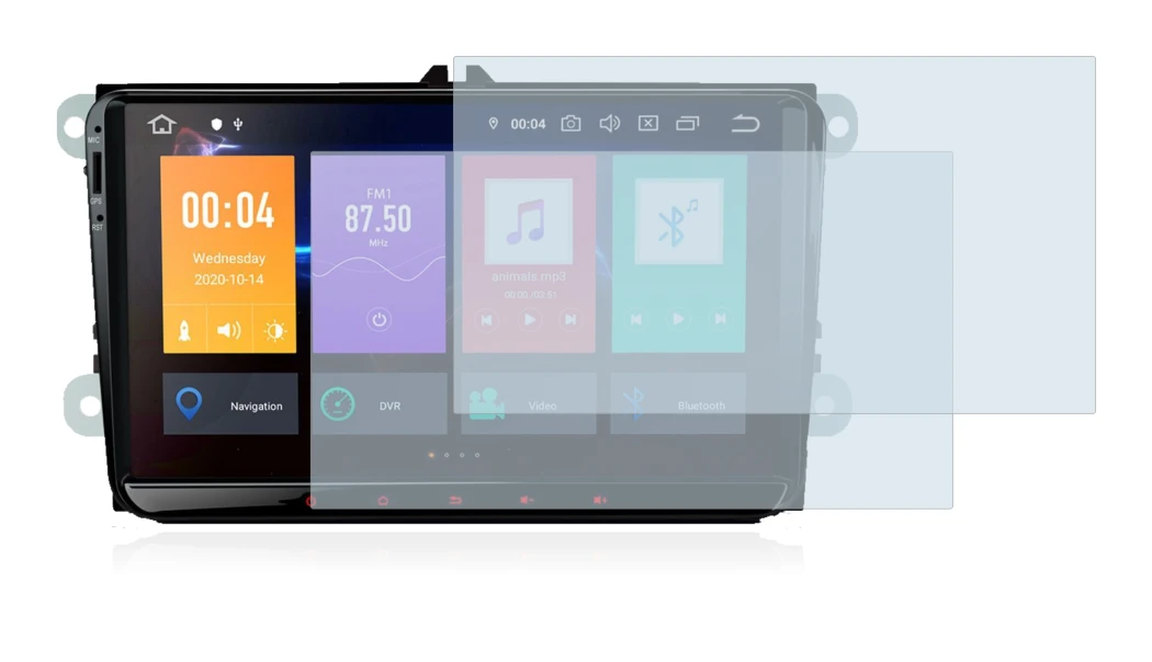 Image de l'appareil Xtrons PBE90MTVL avec une grande variété de protections d'écran.