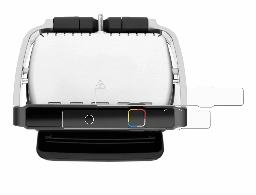 Image de l'appareil Tefal OptiGrill Elite avec une grande variété de protections d'écran.