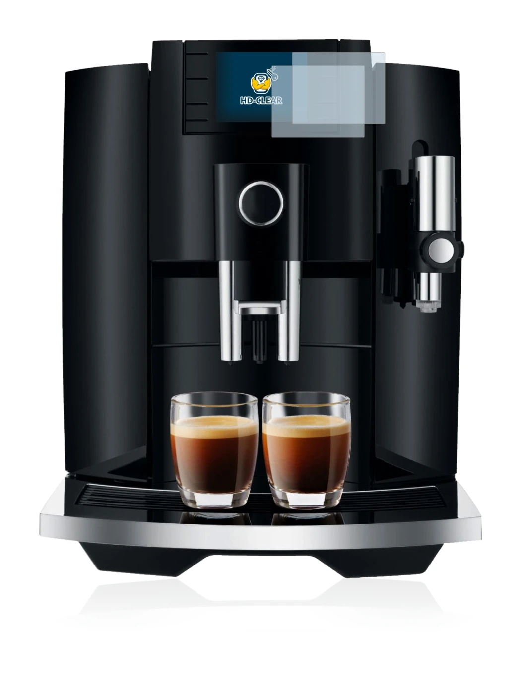 Image de l'appareil Jura E8 (EB) avec une grande variété de protections d'écran.