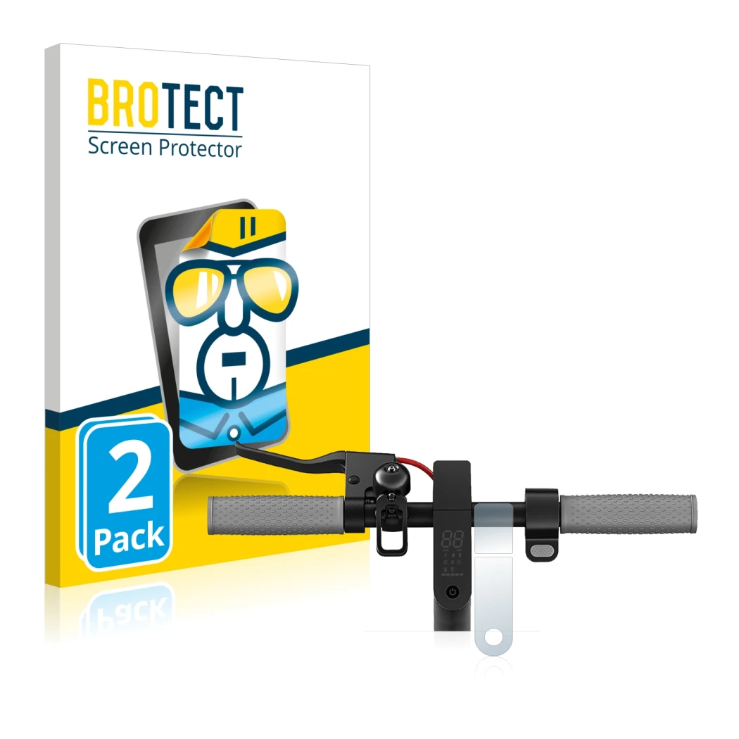 Face avant d’un emballage produit avec le logo de la marque BROTECT. À côté, l’appareil Xiaomi Mi 1S est représenté avec la pr